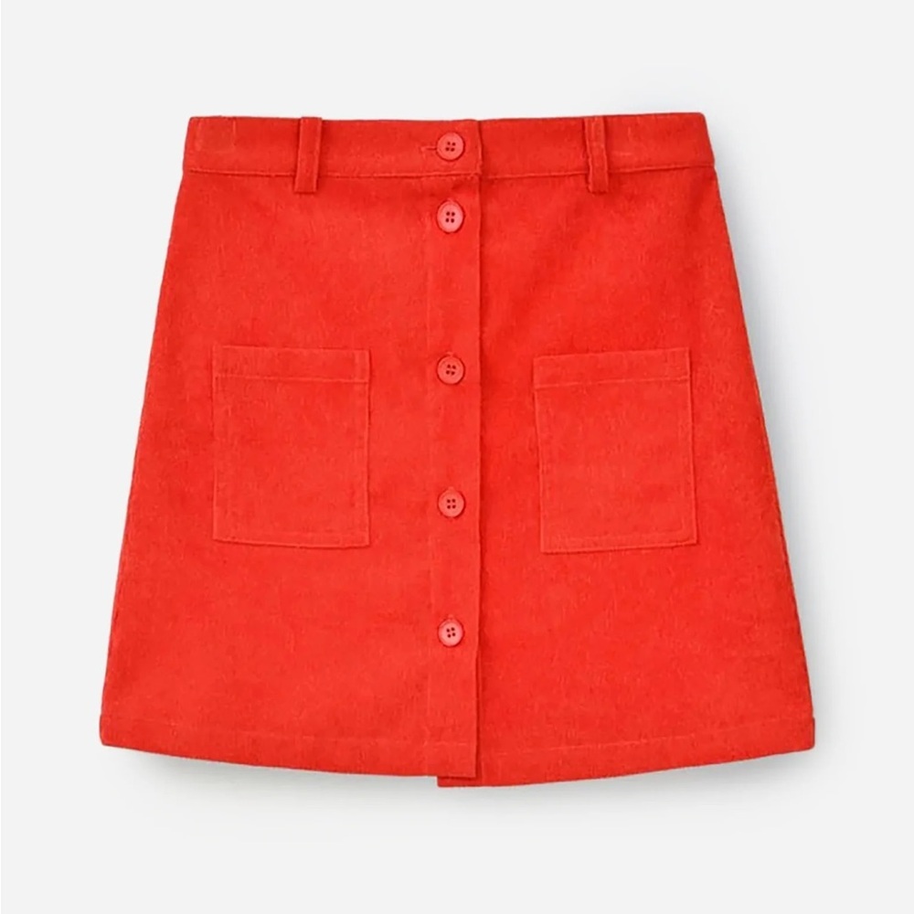 Molly Bracken Girls flared velvet skirt button-down closure patch pocket Size 14